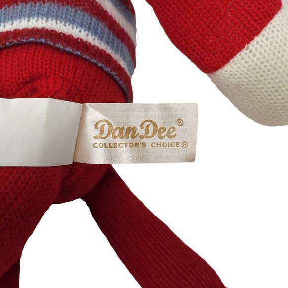 Dan Dee Sock Monkey Plush 19" Stuffed Animal Toy Pom Pom Cap Red Blue - Picture 10 of 11